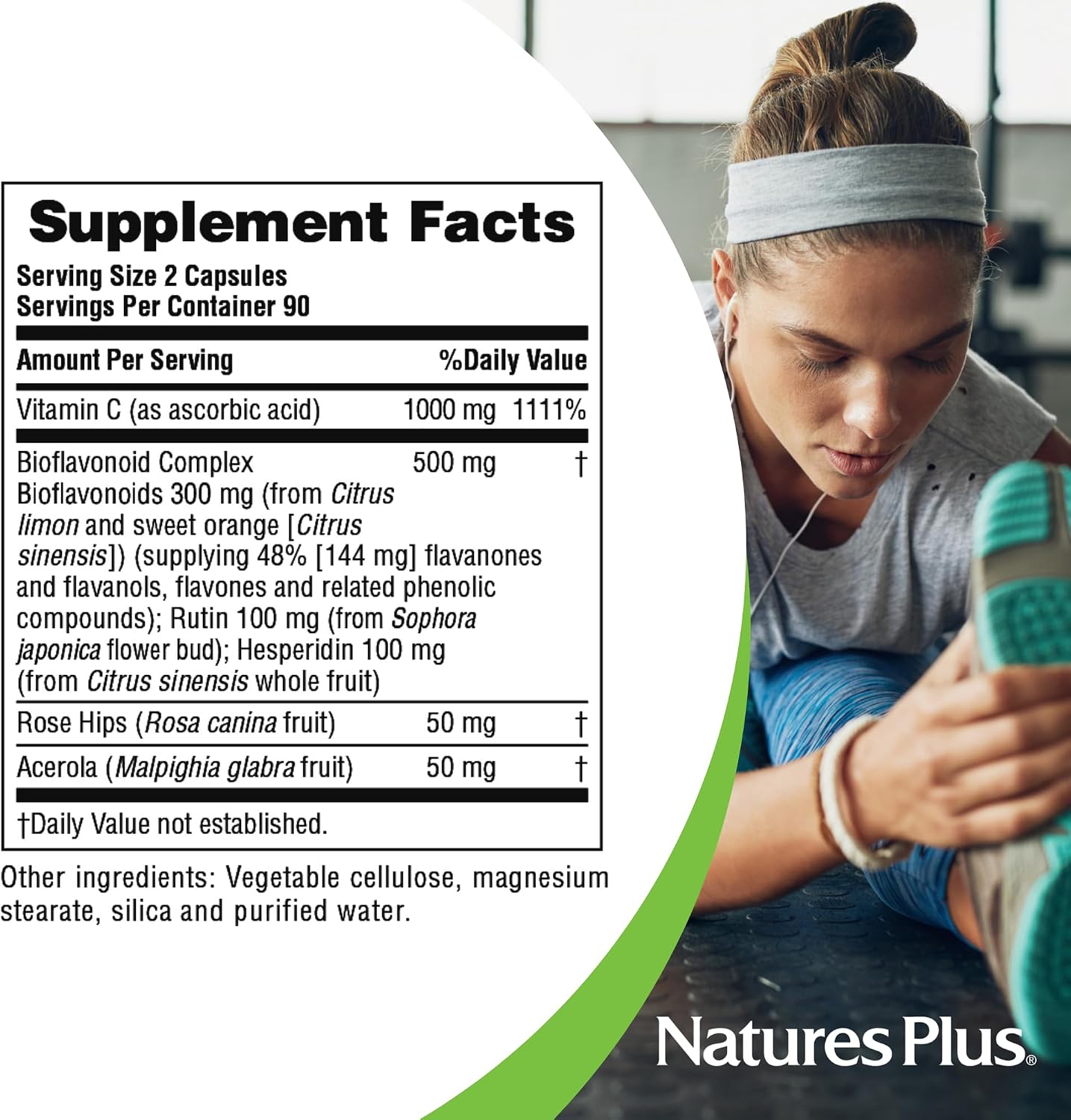 NaturesPlus Super C Complex - 1000 mg Vitamin C with 500 mg Bioflavonoids - 180 Capsules