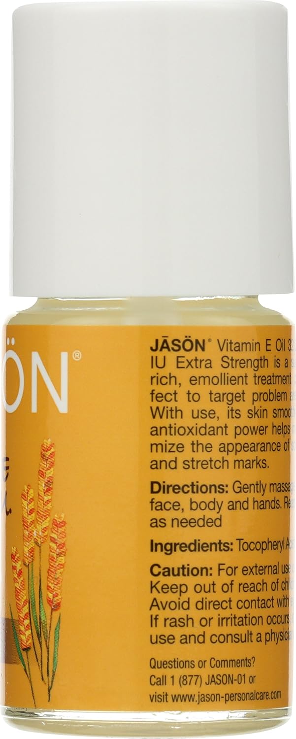 JASON Vitamin E 32,000 IU Extra Strength Skin Oil, 33 mL (1.1 fl oz) (Pack of 2)