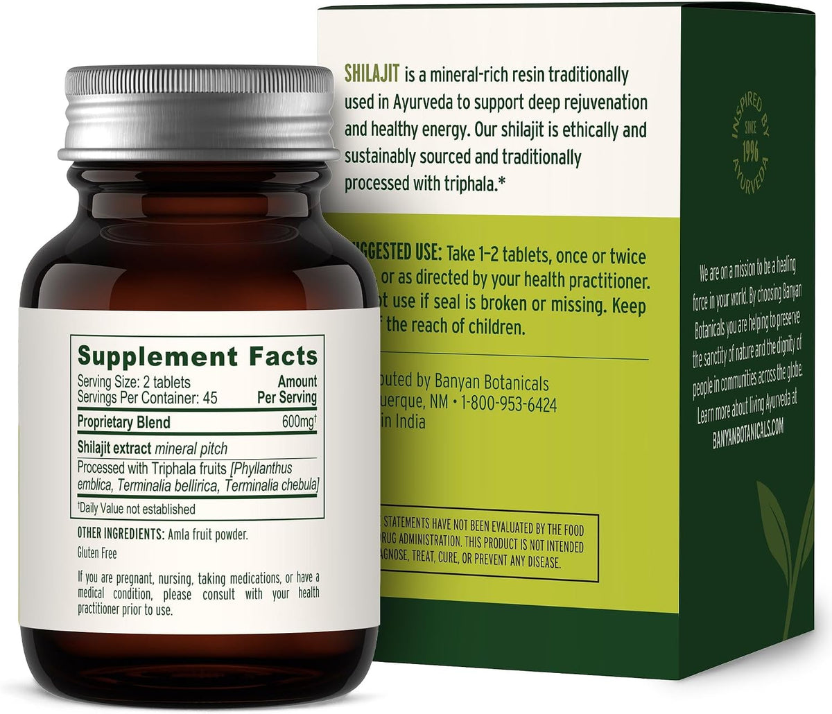Banyan Botanicals Shilajit – 90 Pure Pressed Tablets for Energy & Vitality - görsel 2