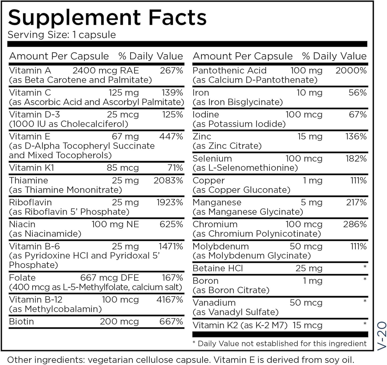 Metabolic Maintenance The Big One Multivitamin with Iron for Women and Men - 90 Capsules