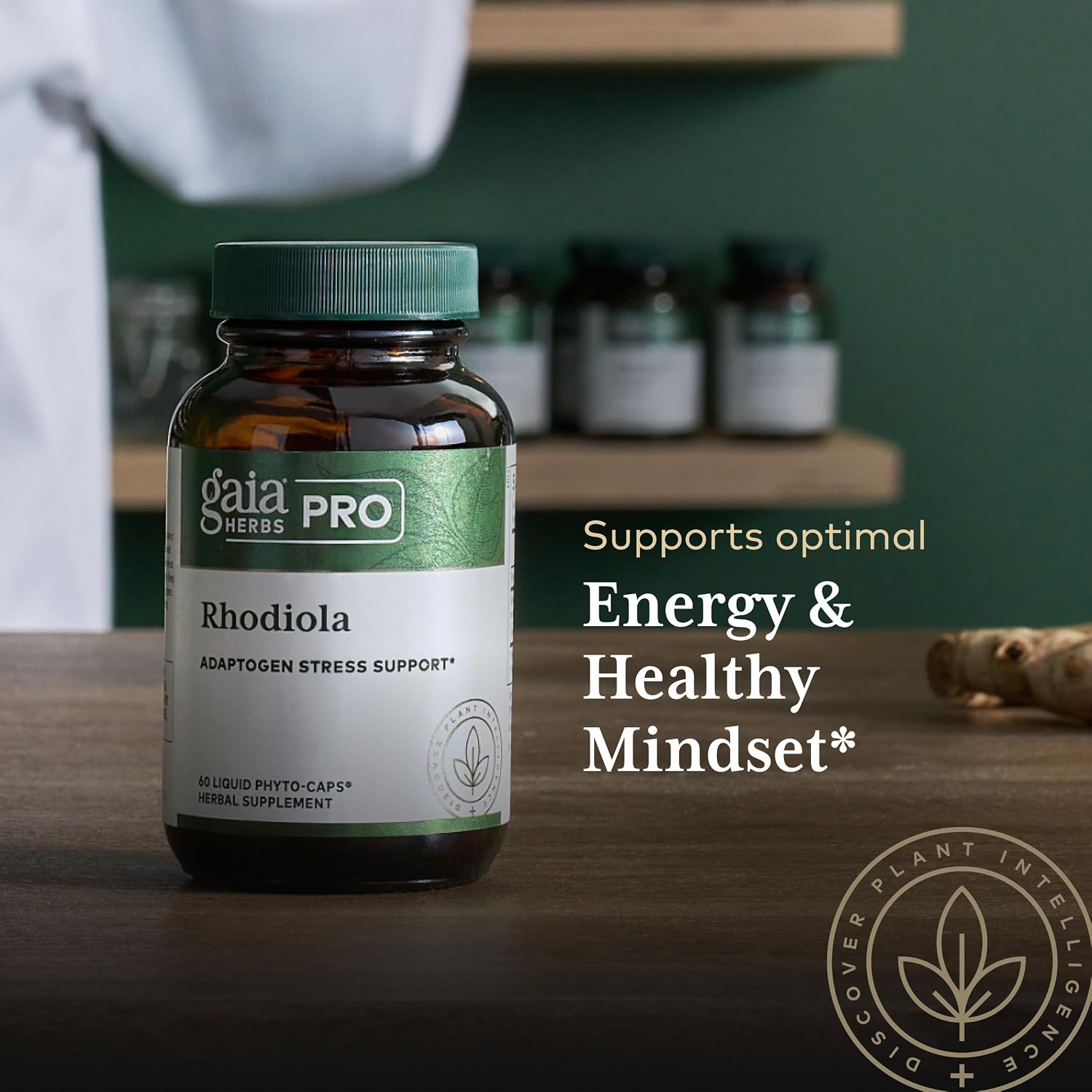 Gaia Herbs PRO Rhodiola Root Extract – Adaptogen for Energy & Stress Support – 60 Phyto-Caps