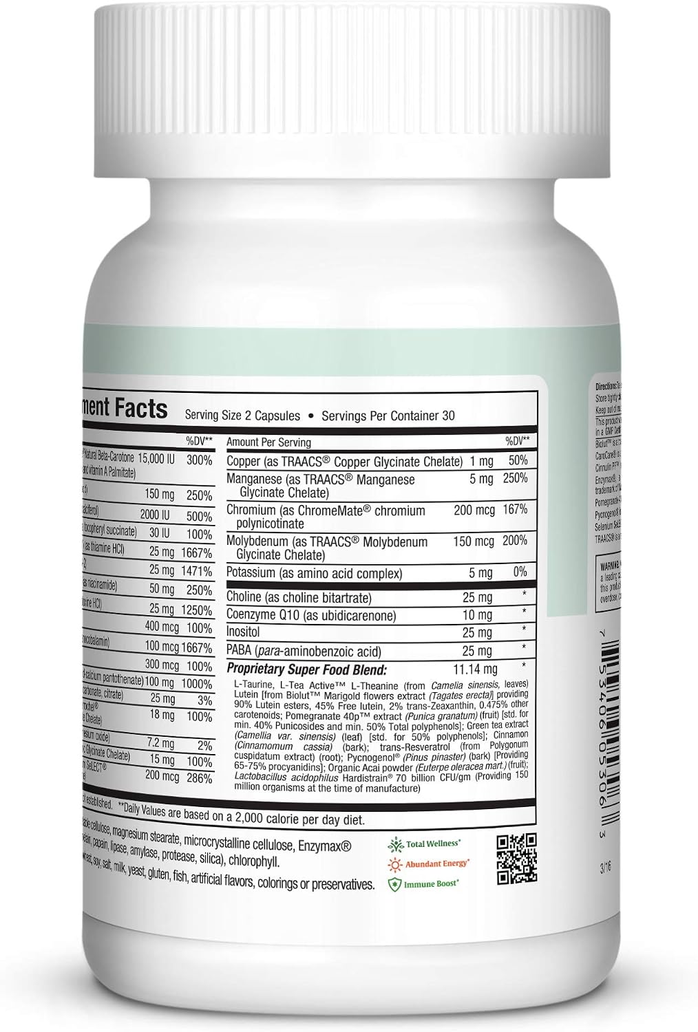 Maxi Health Multivitamins for Men and Women – Complete Daily Vitamins for Energy, Immune Function, and Wellness Support – Kosher and Vegan Multivitamin – 60 Capsules