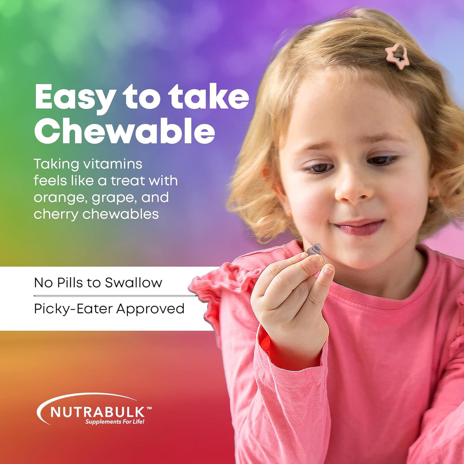 Children’s Chewable Multi-Vitamins – 500 Cherry Tablets – Vegan, Gluten Free, USA Made