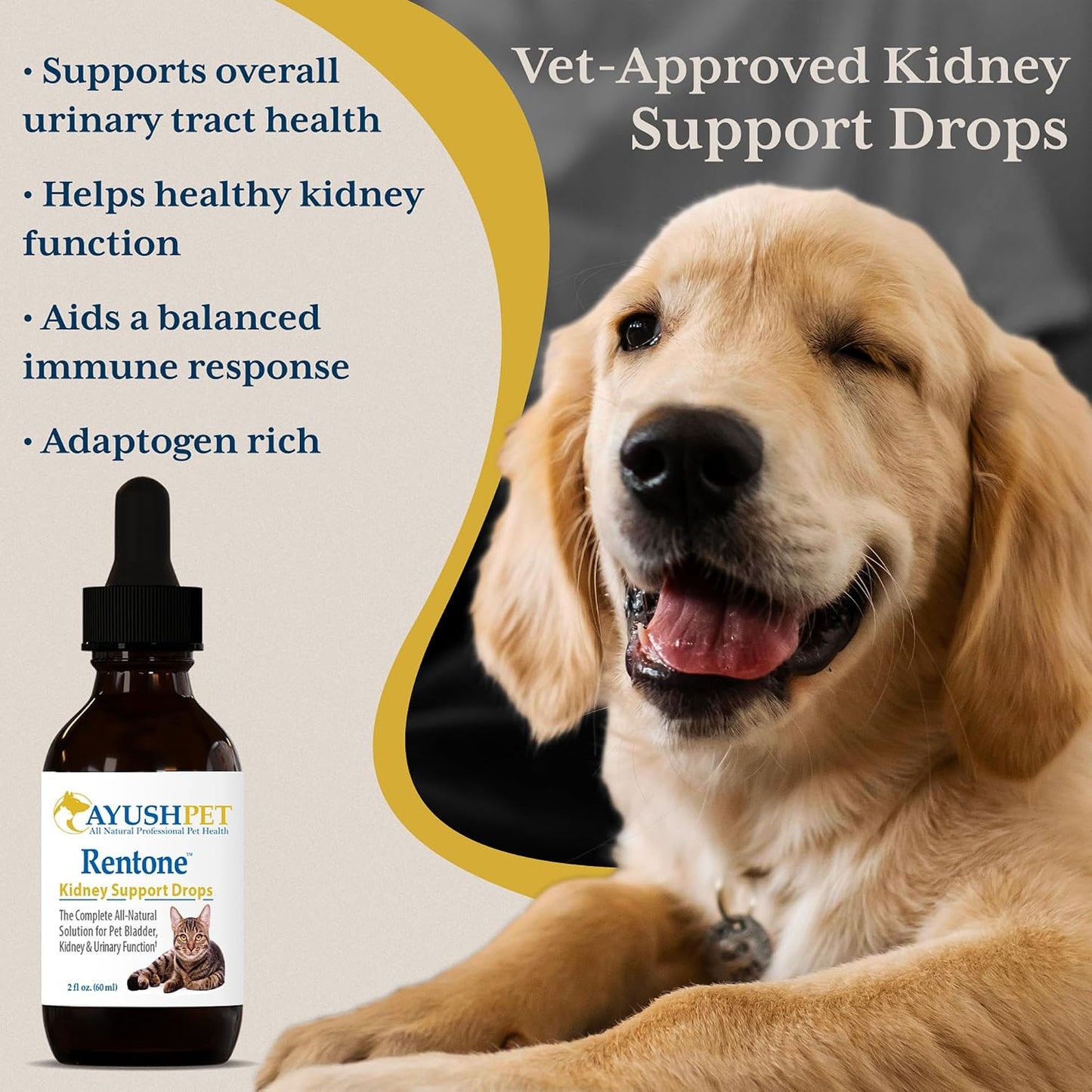 Ayush Pet Rentone Kidney Support for Dogs & Cats, Natural Herbal Drops, 60 mL - görsel 2