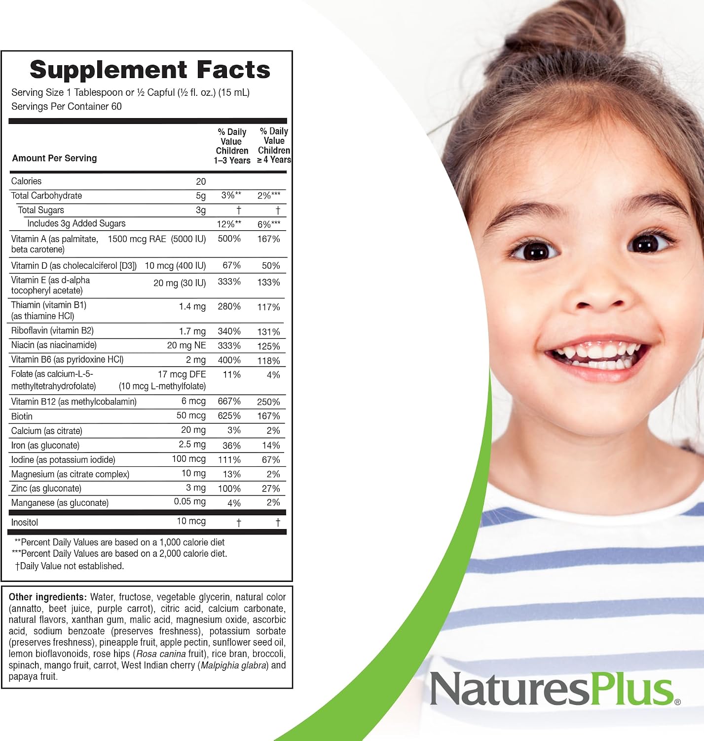 NaturesPlus Animal Parade Source of Life Children's Liquid Multivitamin, Tropical Berry, 887 mL