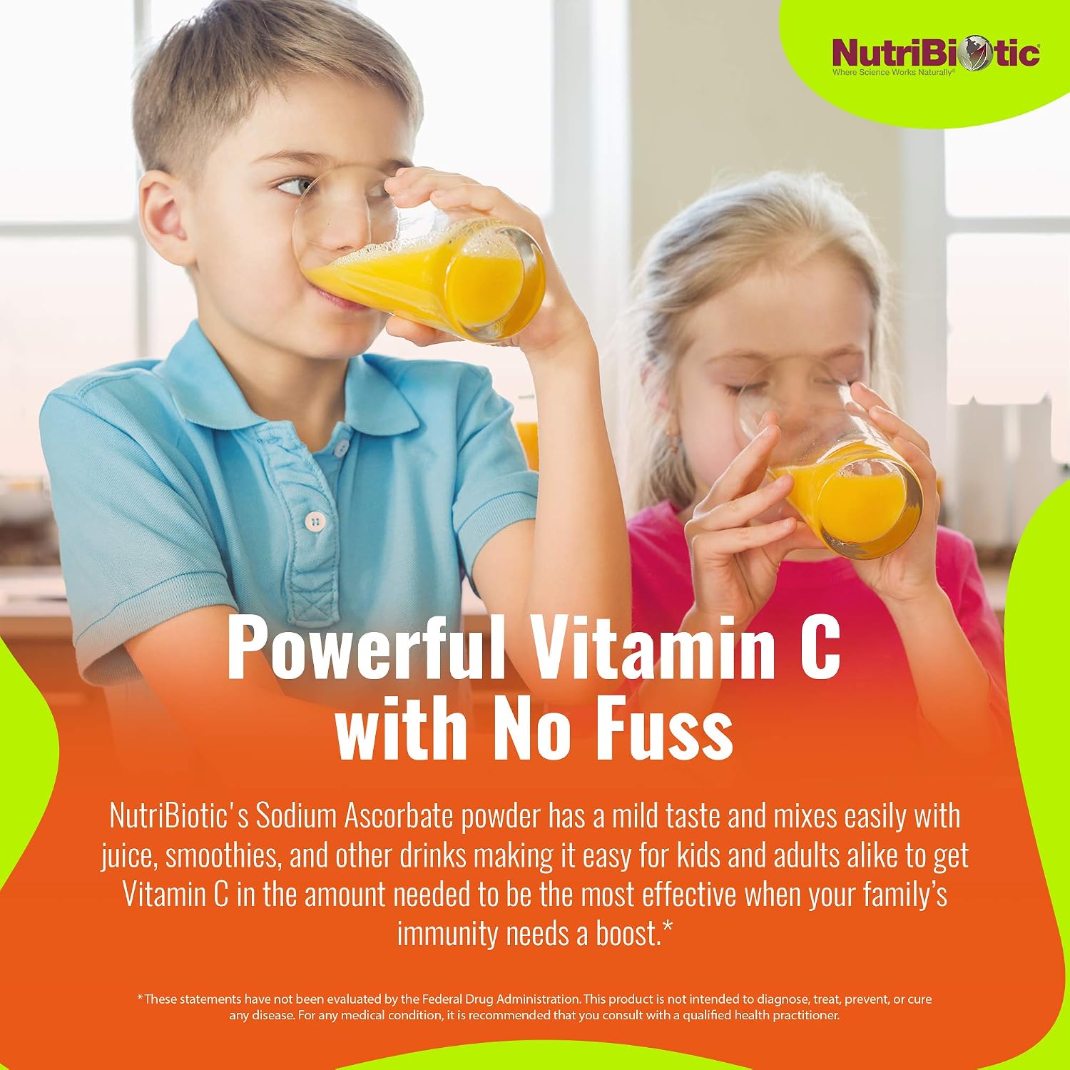 NutriBiotic Sodium Ascorbate Buffered Vitamin C Powder, 454 g
