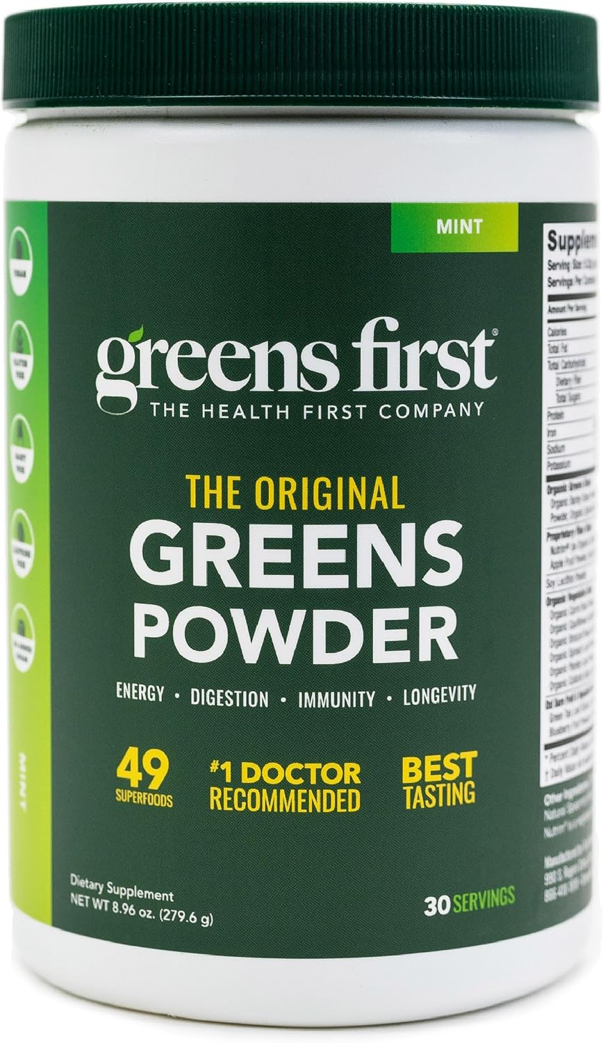 Greens First The Original Greens Powder – Mint, 30 Servings