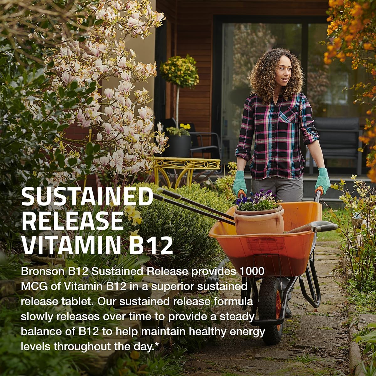 Bronson Vitamin B12 1000 mcg Sustained Release Tablets – Non-GMO, Vegan, 250 Count