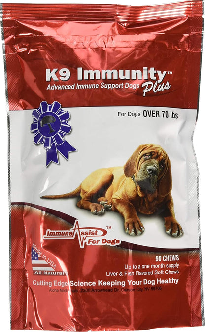 Aloha Medicinals K9 Immunity Plus - Immune Support Soft Chews for Dogs Over 70 lbs (90 Count)