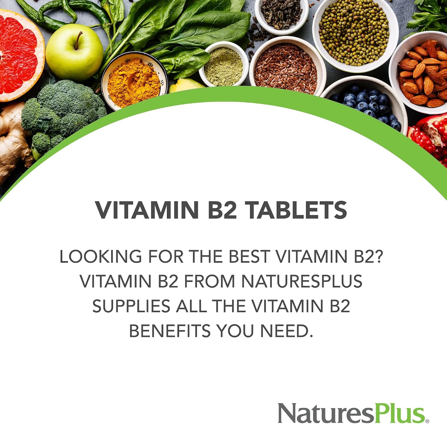 Nature's Plus Vitamin B2 100 mg - 90 Tablets - Riboflavin Supplement for Energy & Immune Health