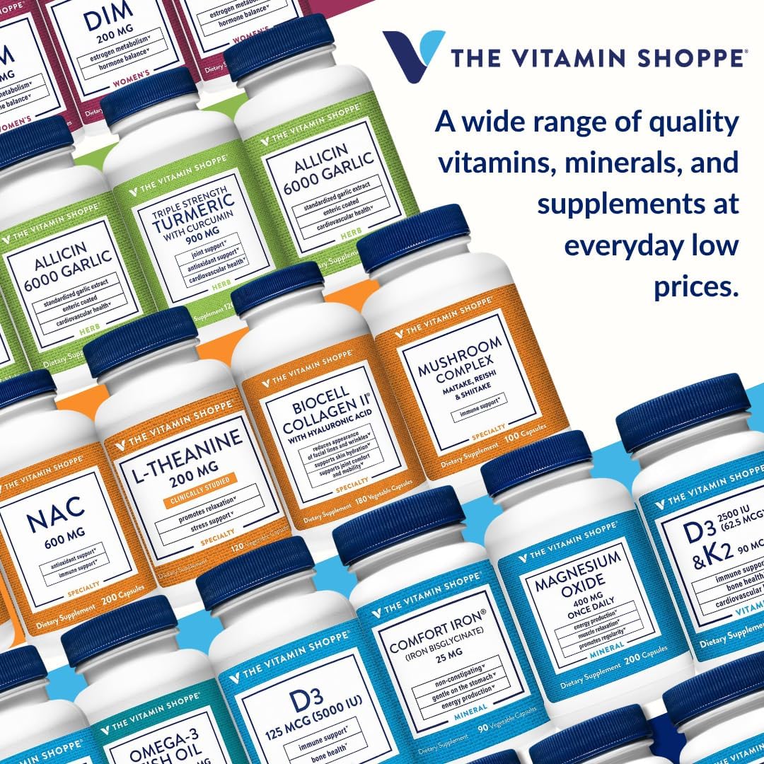 The Vitamin Shoppe Quercetin + C – Citrus-Free – 1400mg Vitamin C & 500mg Quercetin – Immune Support – 100 Capsules
