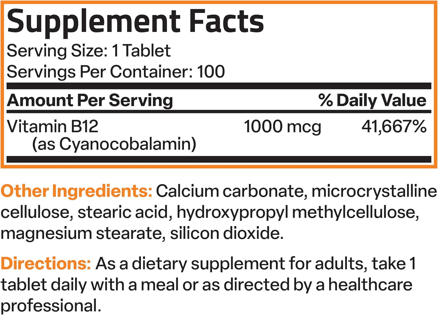 Bronson Vitamin B12 1000 mcg Sustained Release Tablets – Non-GMO, Vegan