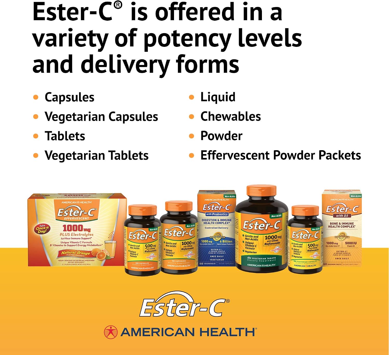 American Health Ester-C with Citrus Bioflavonoids – 500 mg, 240 Vegetarian Capsules