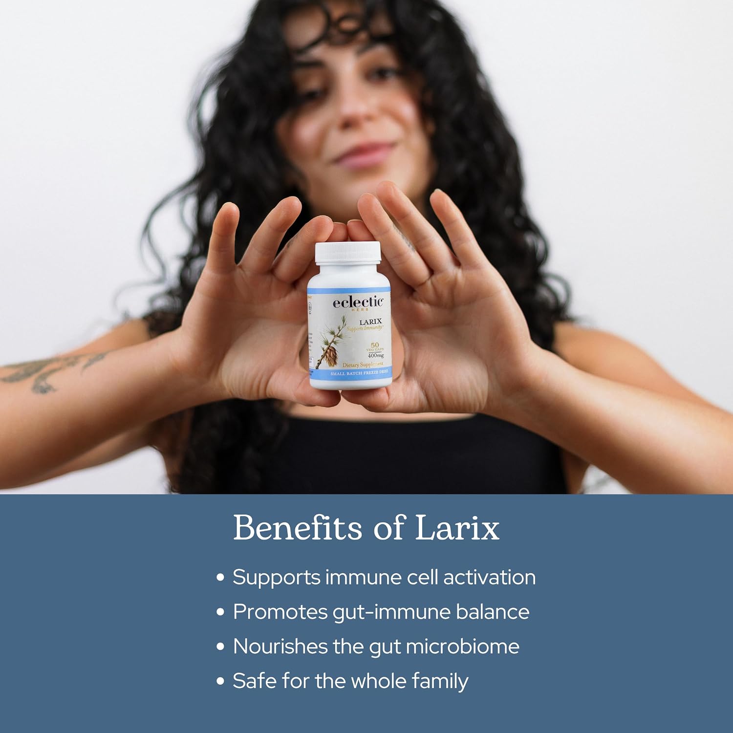 Eclectic Herb Larix Capsules - Natural Immune, Respiratory & Ear Support with Larch Arabinogalactan - Vegan, Non-GMO, Gluten Free (100 CT | 400 mg)