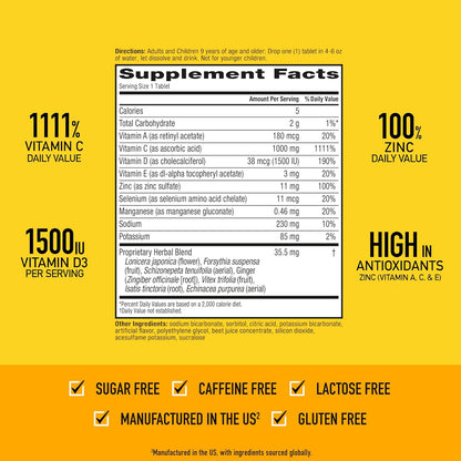 Airborne Very Berry Effervescent Tablets - Vitamin C 1000mg Immune Support Supplement (36 Count)