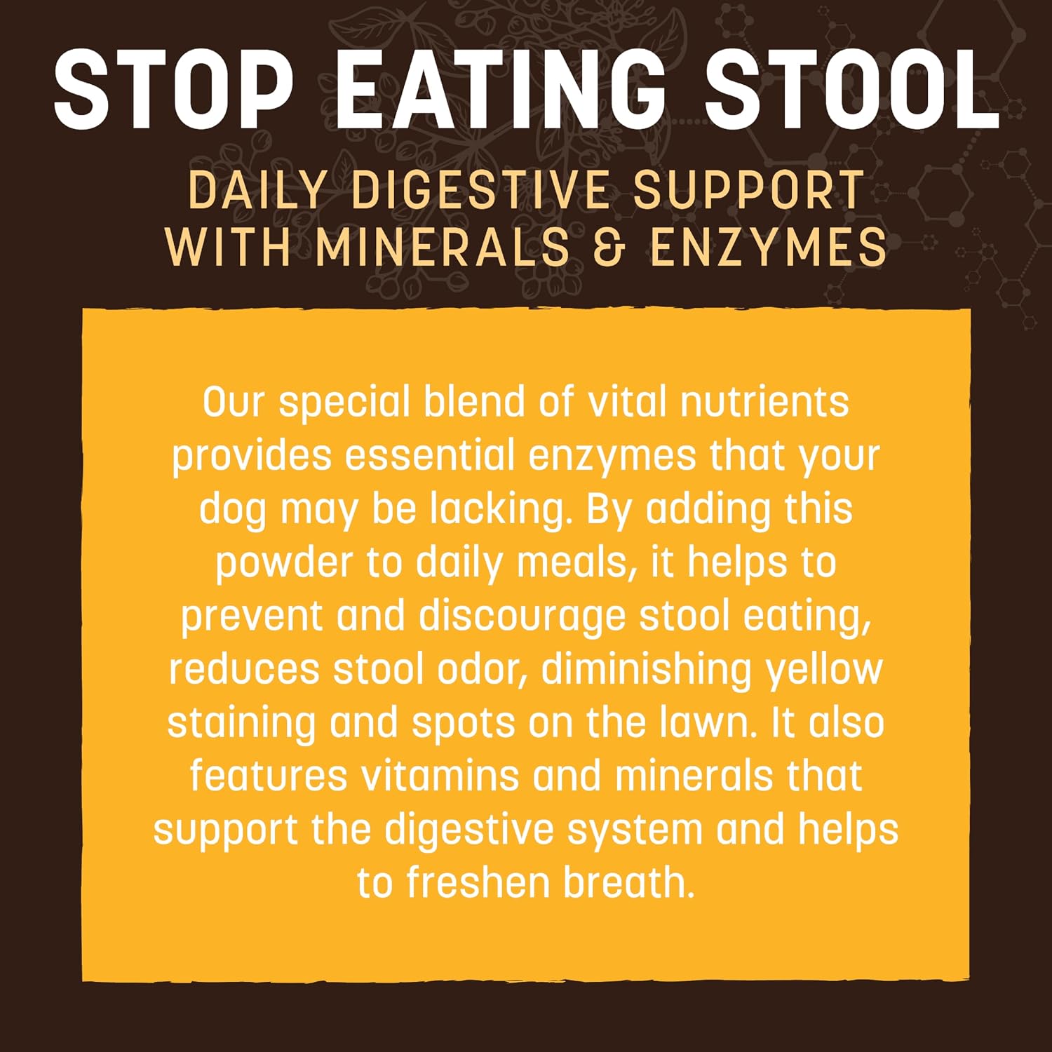 Earth Animal Apothecary Powder Supplement - Stop Eating Stool Nutritional Powder for Dogs & Cats, 227 g