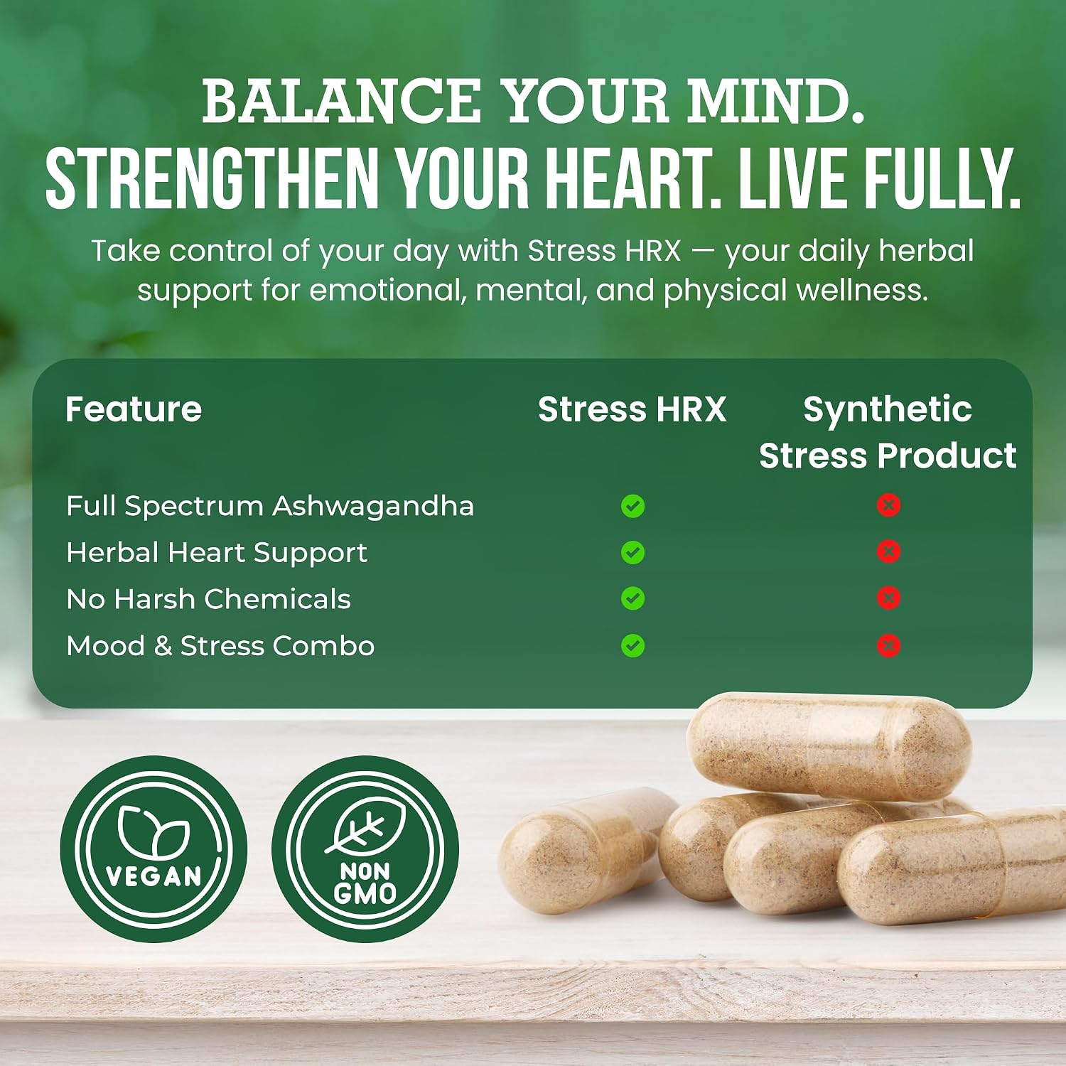 Stress Hrx, Ashwagandha Supplement Capsules, Herbal Destination Stress Support - 60 Count
