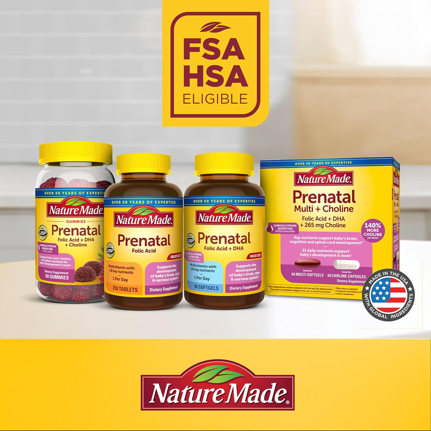 Nature Made Prenatal Vitamin + DHA Softgels, 90 Count