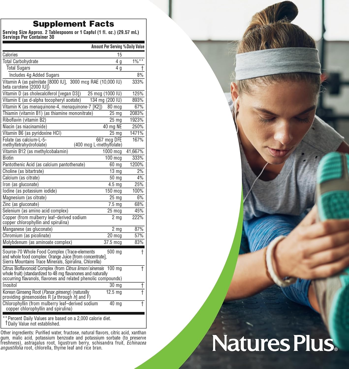 NaturesPlus Source of Life Liquid Multivitamin, Tropical Fruit - 887 mL