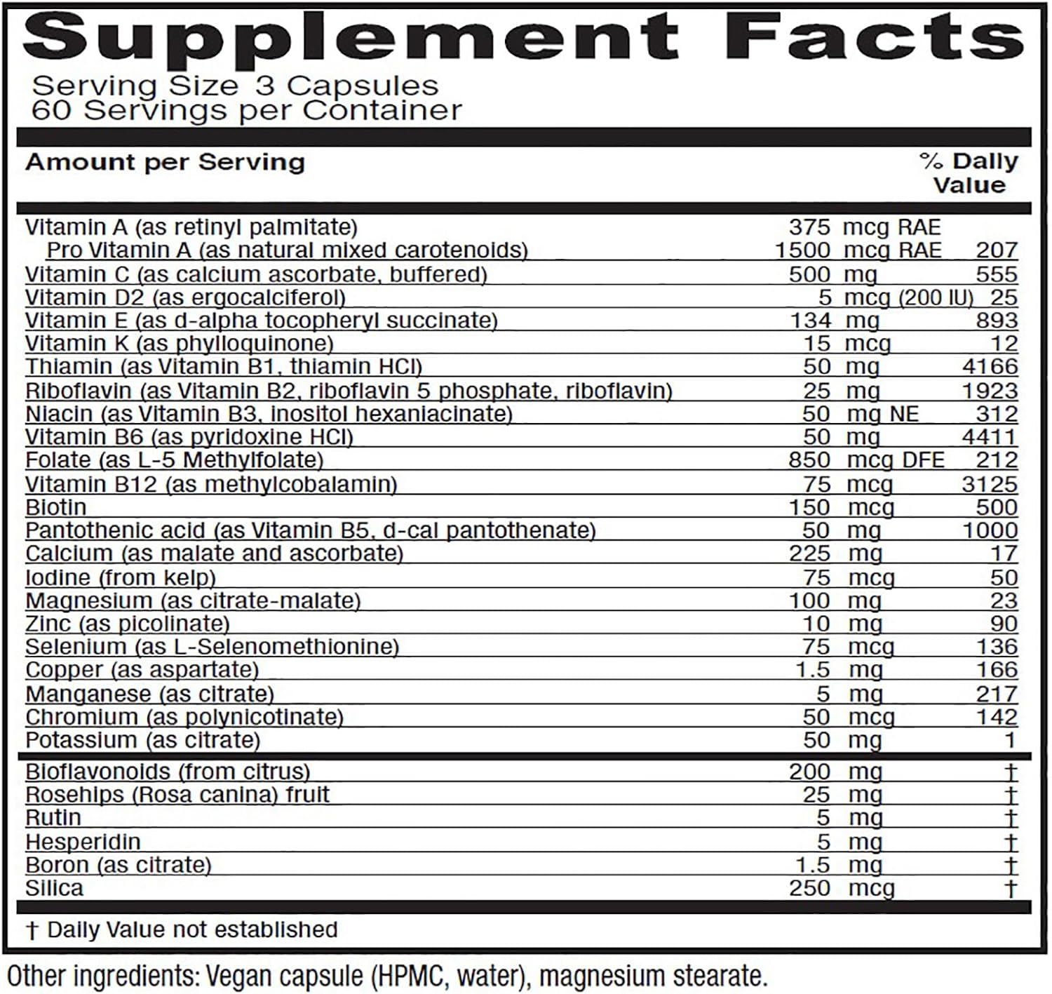 Vitanica Women's Symmetry, High Potency Daily Multivitamin, Vegan & Iron-Free, 180 Capsules