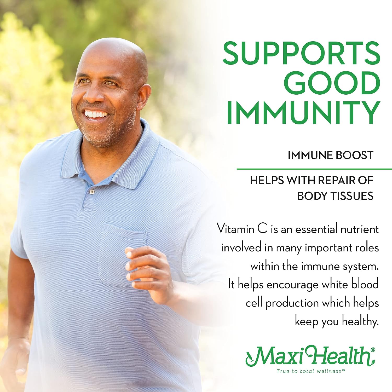 Maxi Health Vitamin C 1000 mg - Enhanced with Lemon Bioflavonoids & Enzymax - 250 Tablets