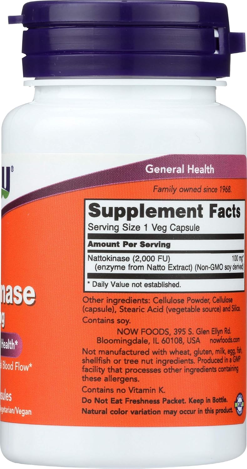NOW Foods Nattokinase 100 mg, 60 Capsules