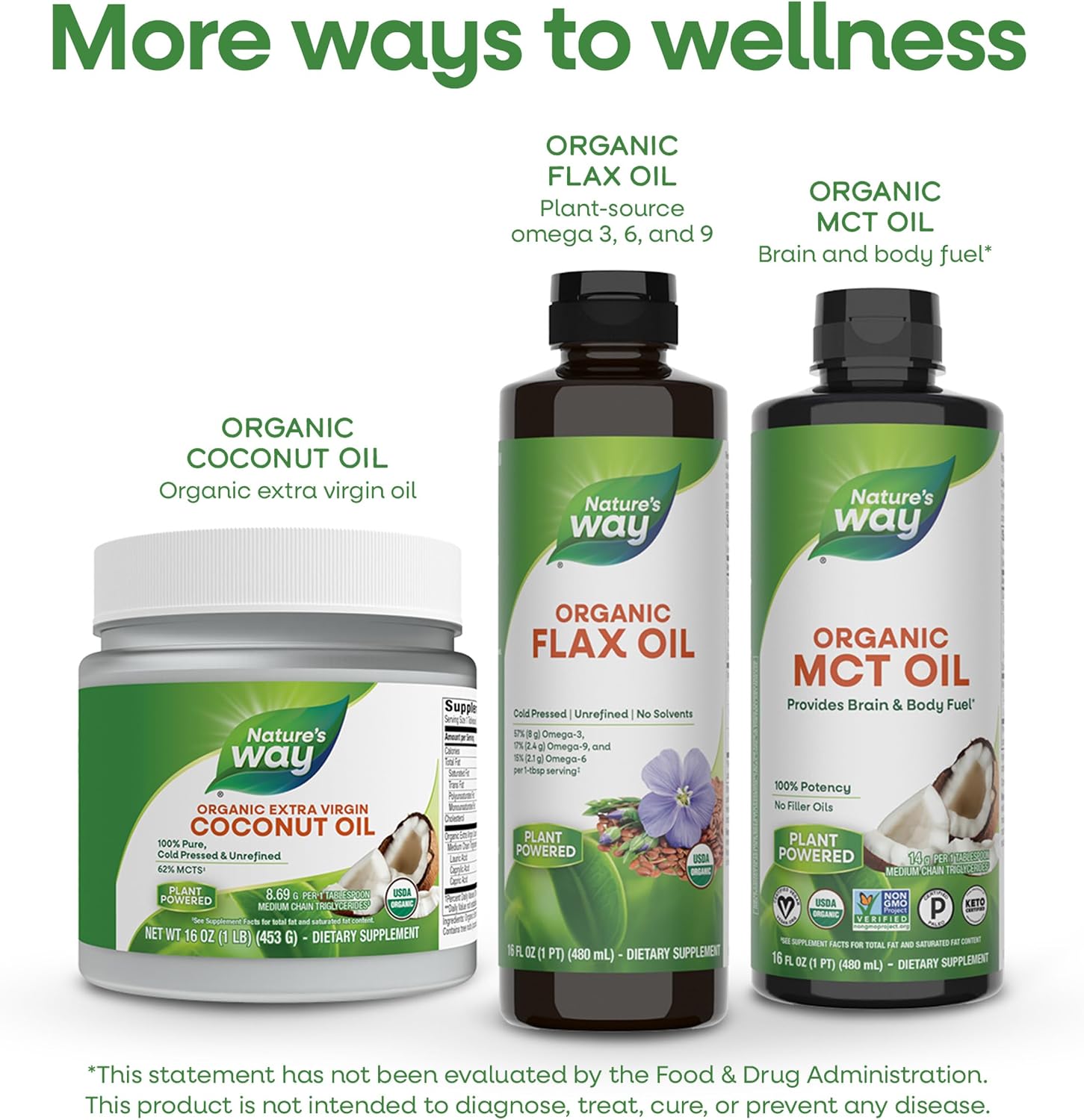 Nature's Way Organic Flax Oil Super Lignan, Cold-Pressed Flaxseed Oil with Omega-3 ALA, Unrefined Organic Liquid, 473 mL