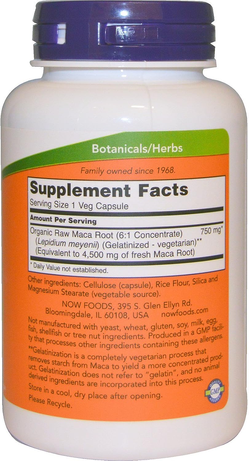 NOW Foods, (2 Pack) Maca, Raw, 750 mg, 90 Vegetarian Capsules