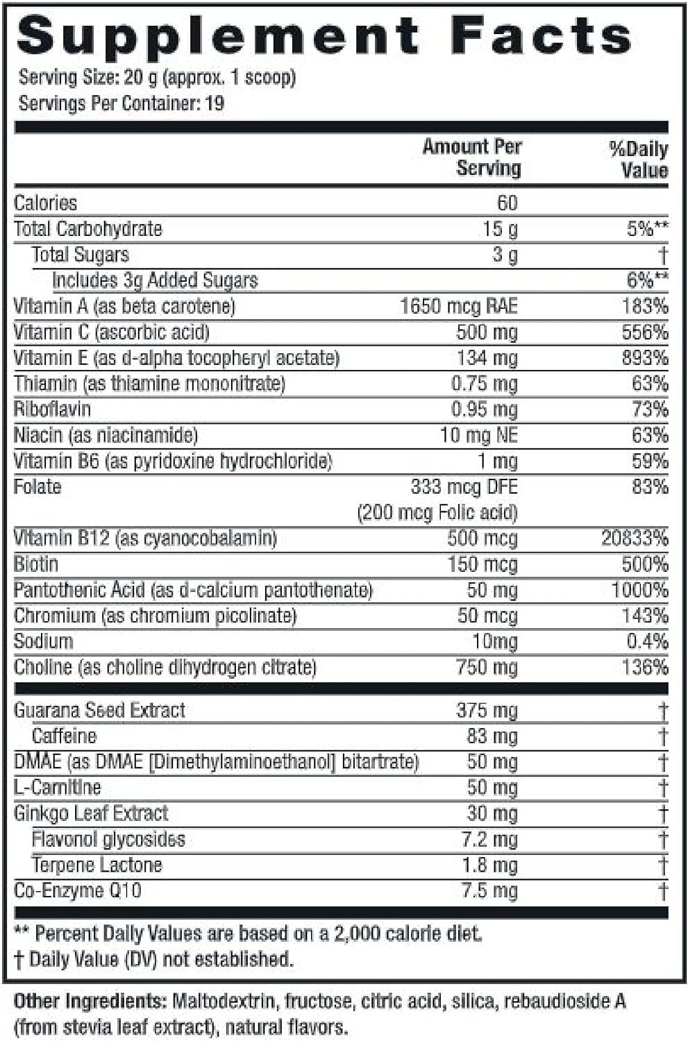 Twinlab Choline Cocktail – Brain Health & Energy Supplement, 375 g