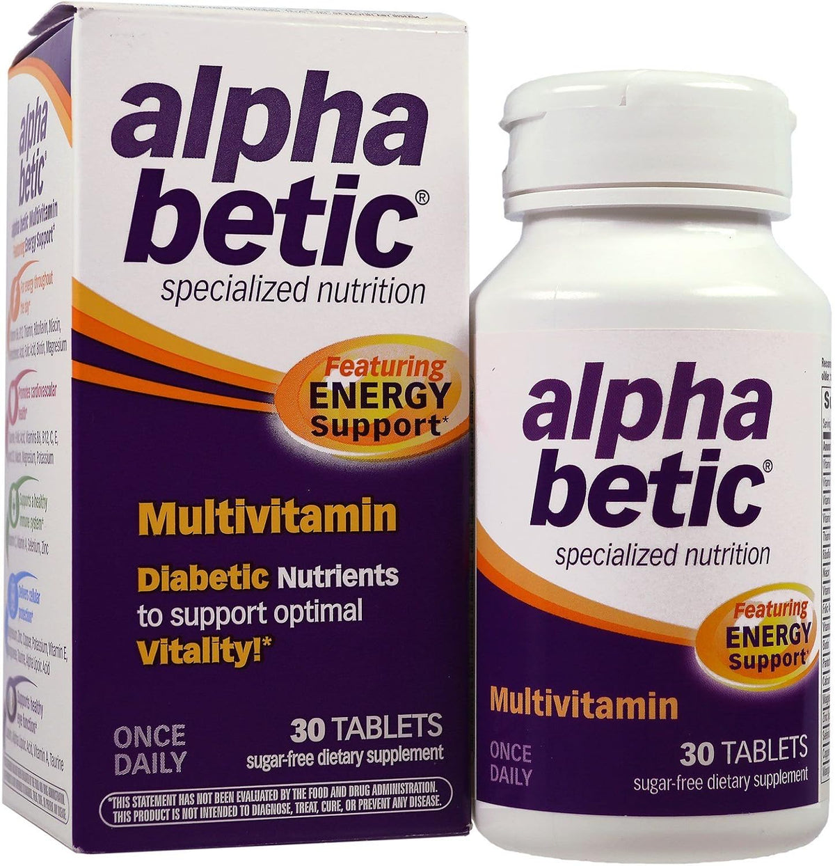 Alpha Betic Multi-Vitamin Caplets - 30 Count (Pack of 8) - görsel 1