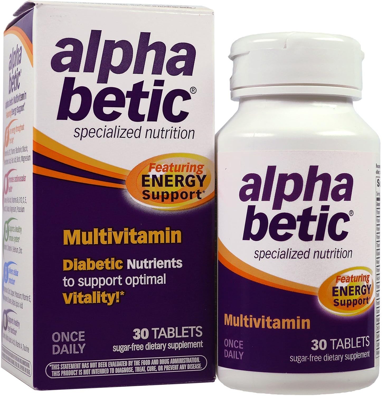 Alpha Betic Multi-Vitamin Caplets - 30 Count (Pack of 8) - görsel 1