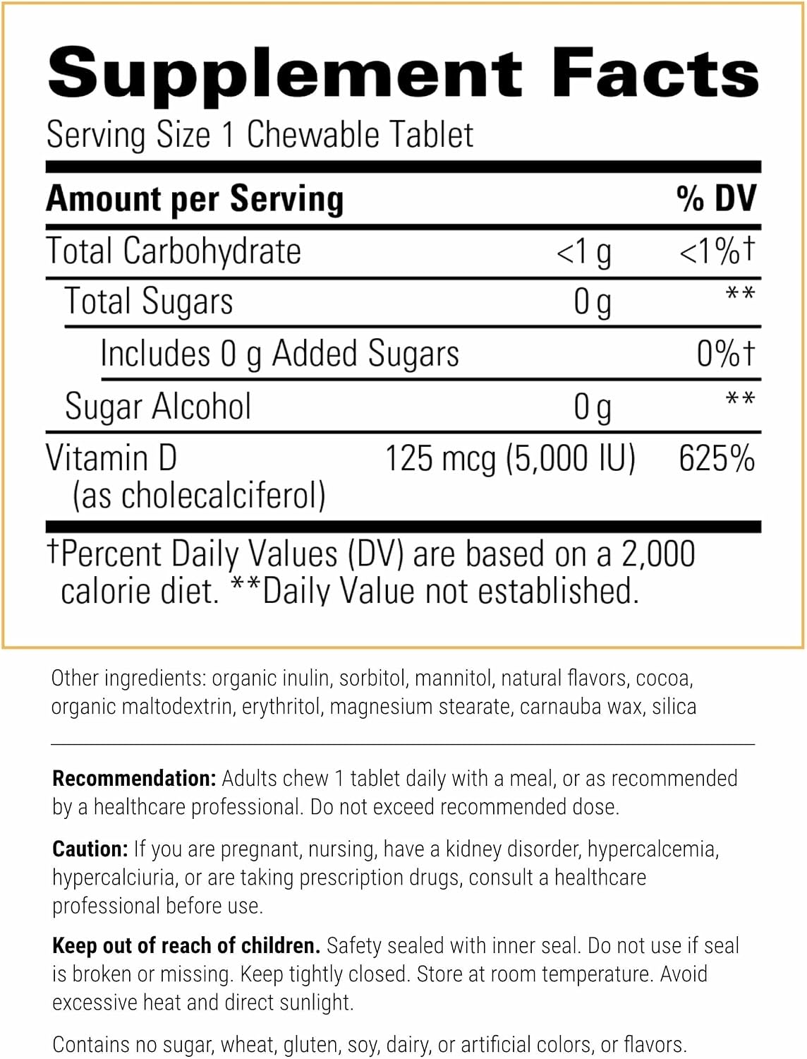 Integrative Therapeutics Vitamin D3 125 mcg – Chewable Tablets for Bone and Immune Support