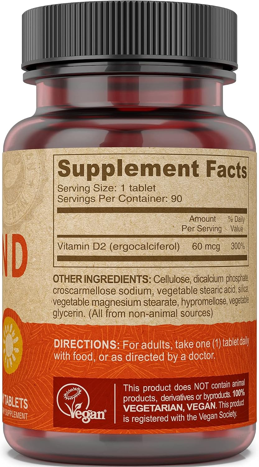 DEVA Vegan Vitamin D2 2400 IU (60 mcg) Supplement – 90 Tablets