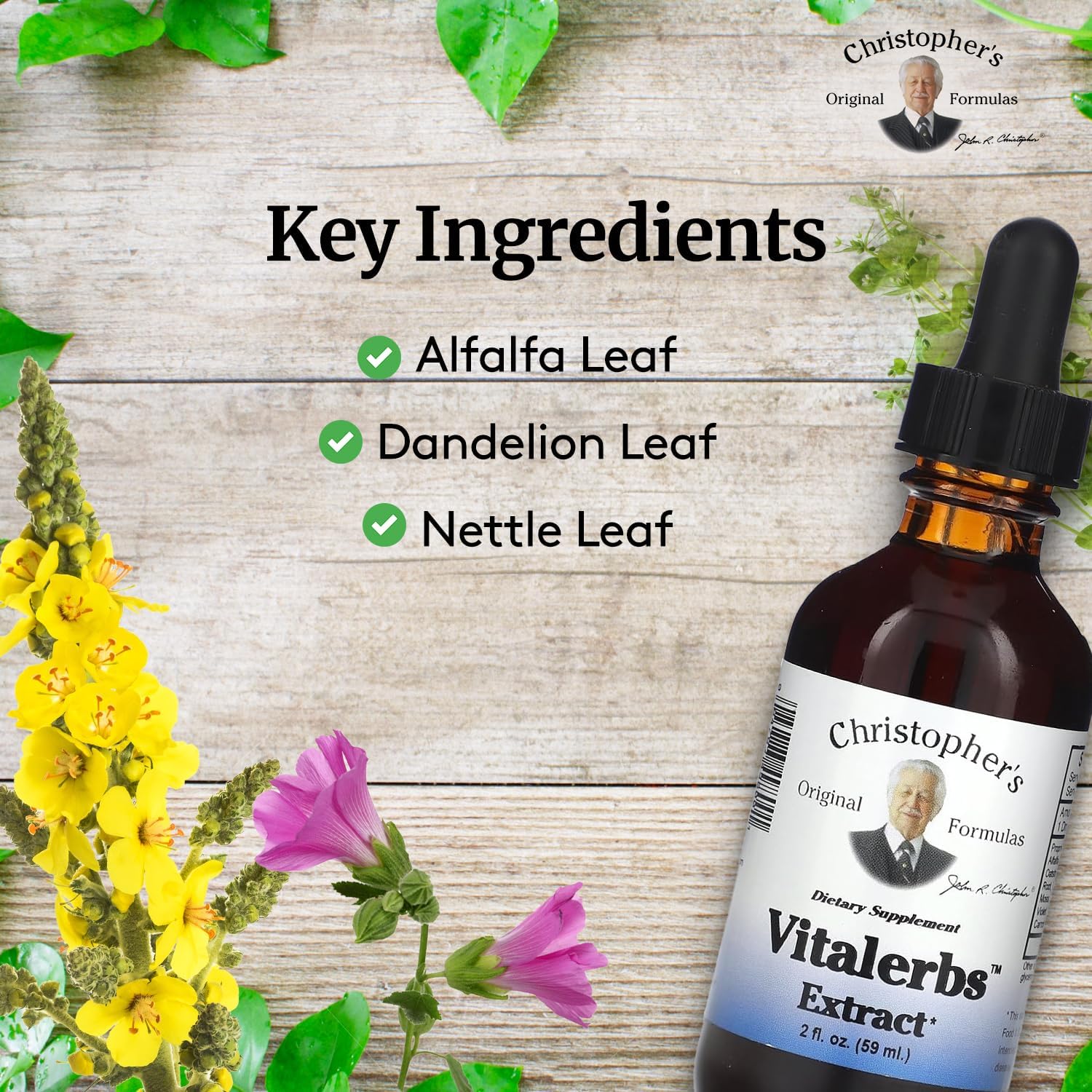 Christopher's Original Formulas Vitalerbs Extract, Nutrient-Rich Herbal Supplement, 60 mL