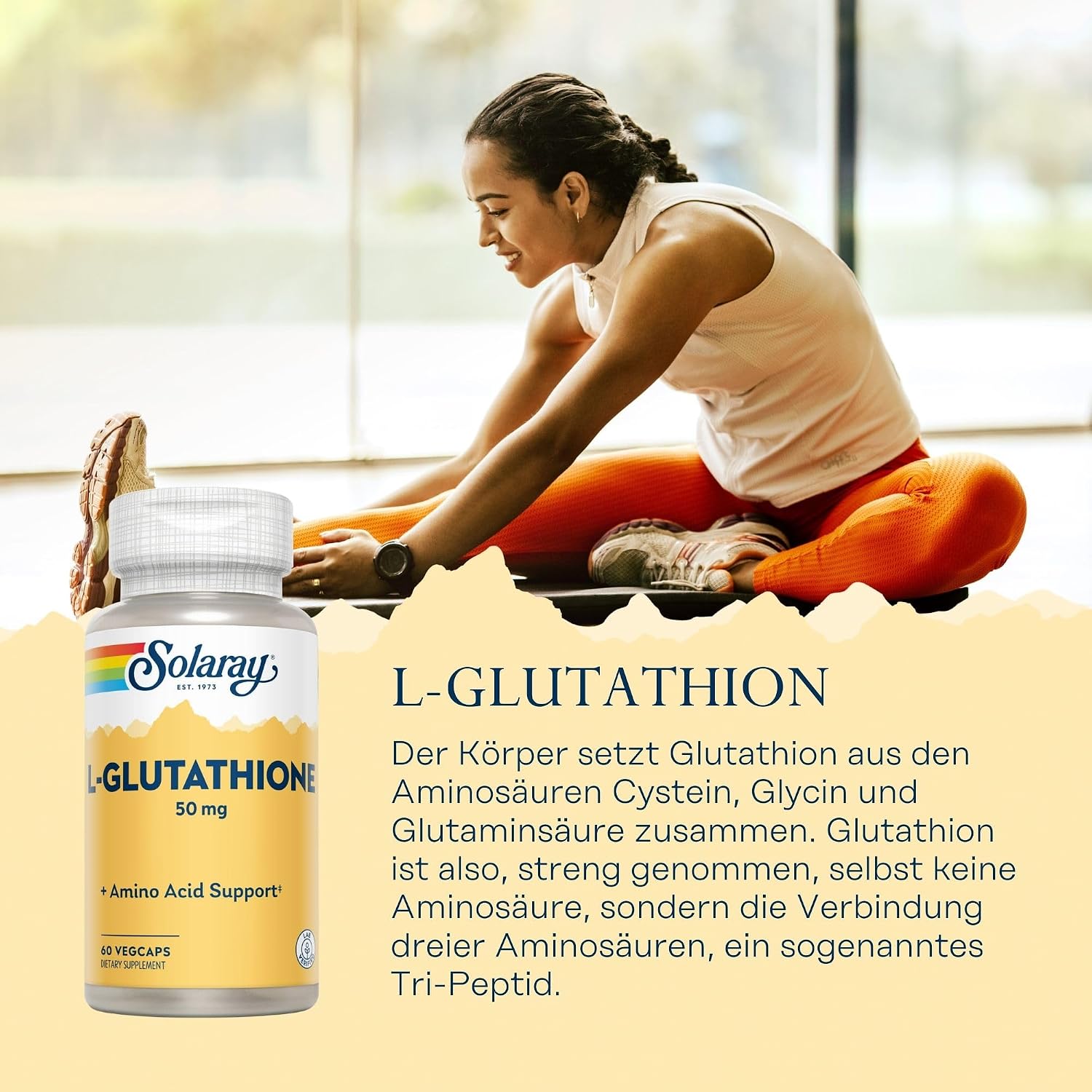 SOLARAY L-Glutathione Supplement 50 mg - Free Form Peptide - 60 VegCaps