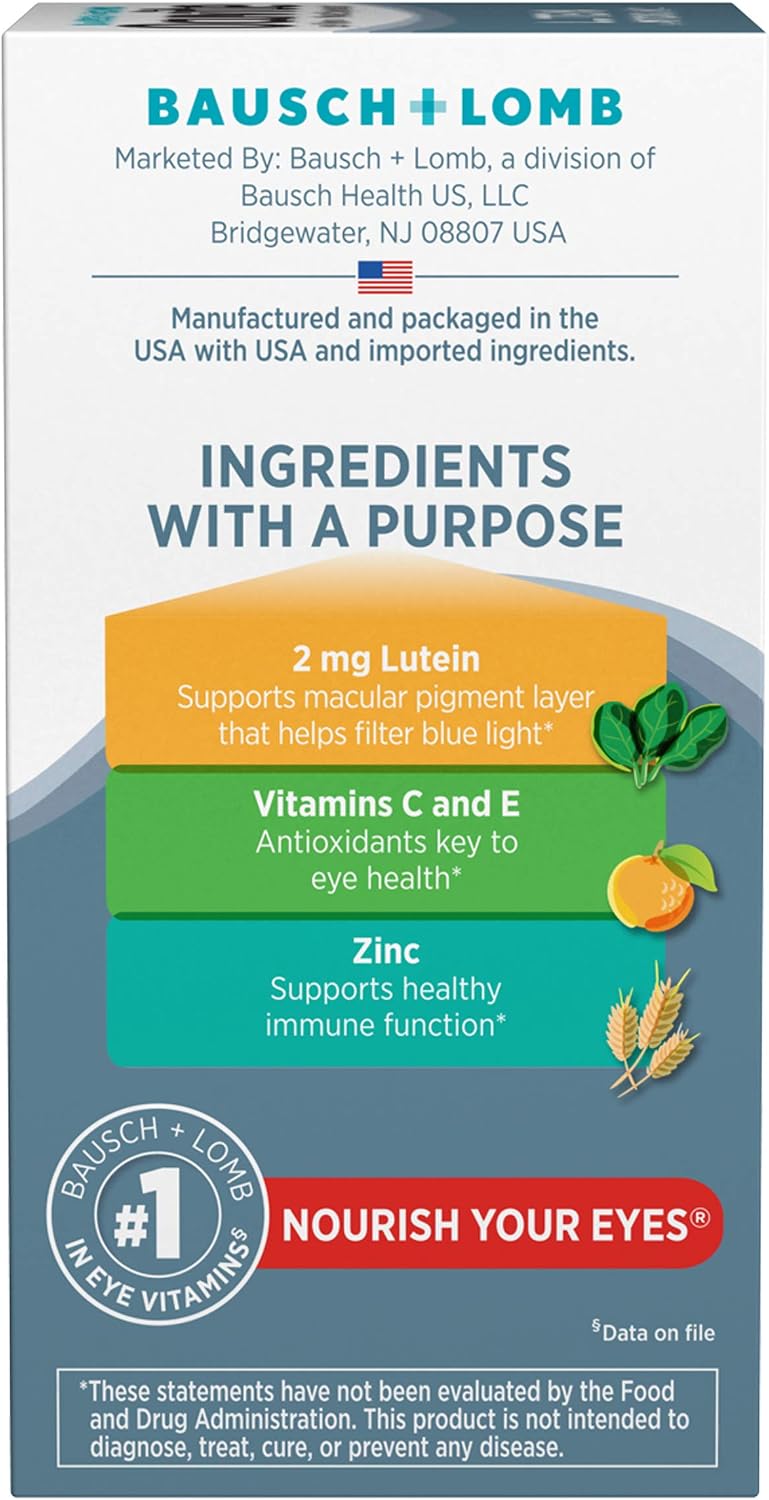 Bausch + Lomb Ocuvite Vitamin & Mineral Supplement with Lutein, 120 Tablets (Pack of 3) - görsel 4