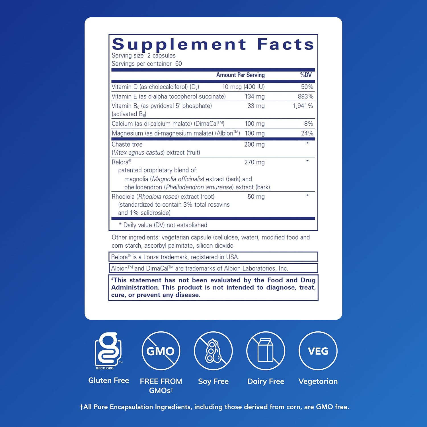 Pure Encapsulations PMS Essentials - Hypoallergenic Formula for Menstrual Relief, Fatigue, and Cravings (120 Capsules)