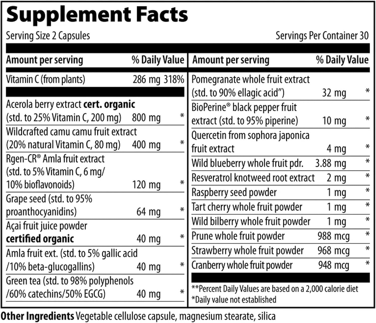Vibrant Health Super Natural C, 120 mg / 1600 ORAC, Capsules, 60 Capsules
