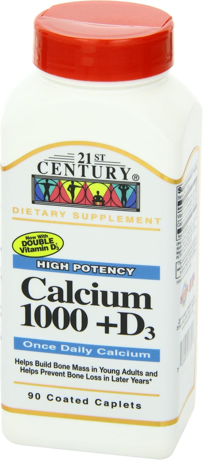 21st Century Calcium 1000mg Plus Vitamin D3 800 IU, 90 Tablets (Pack of 4) - görsel 3