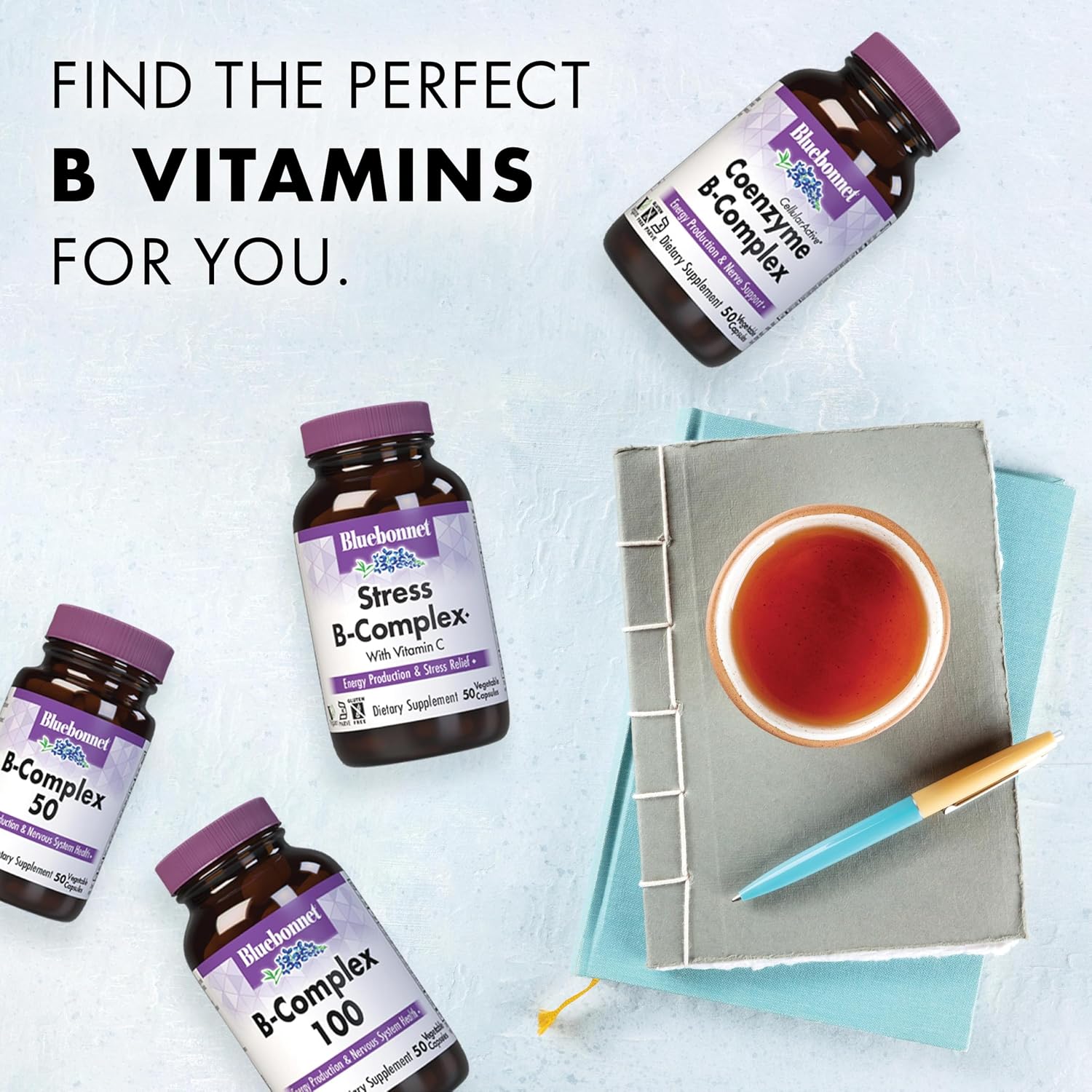 BlueBonnet Stress Vitamin B Complex - 50 Vegetable Capsules