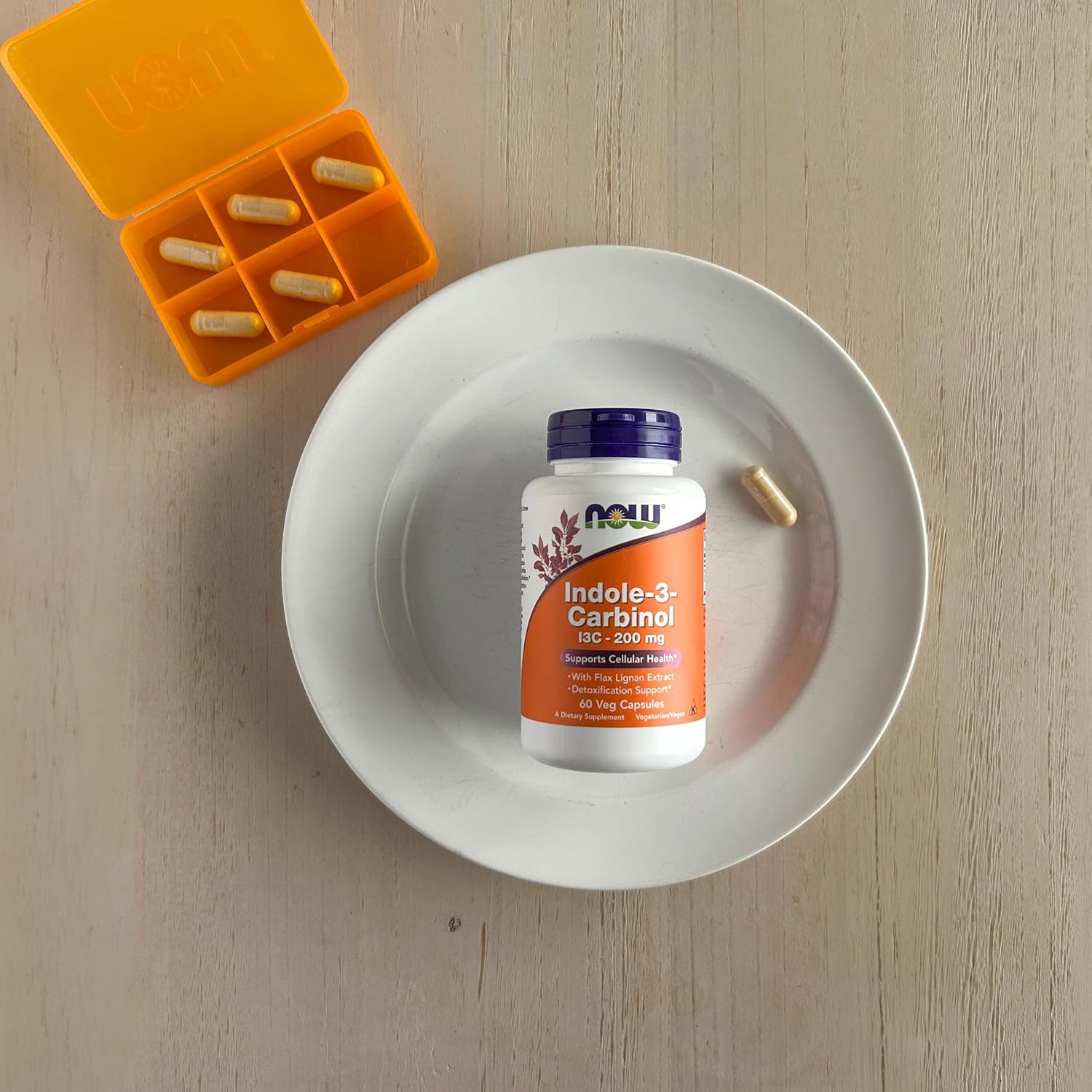 NOW Foods Indole-3-Carbinol 200 mg with Flax Lignan Extract, 60 Veg Capsules