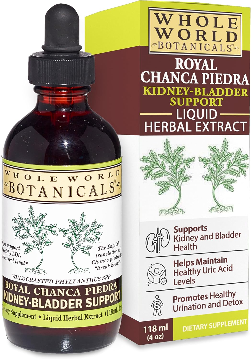 Whole World Botanicals Royal Chanca Piedra – Kidney & Bladder Support – Liquid Extract 4 oz (118 mL)