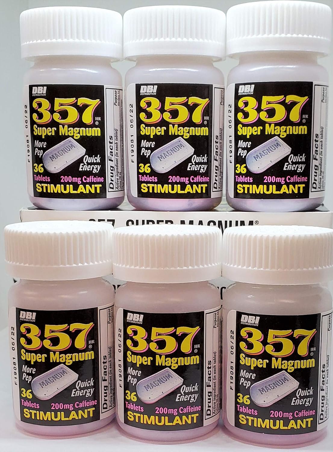 357 Magnum Caffeine 200 mg Tablets – 3-Pack (108 Tablets)