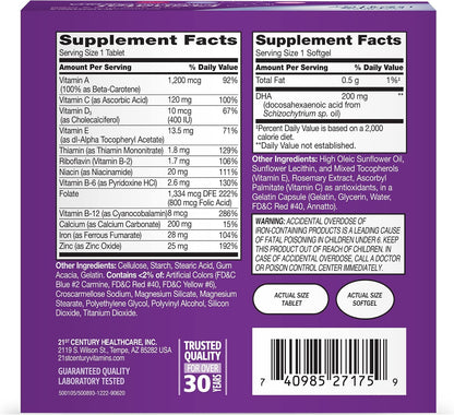 21st Century Prenatal with DHA - 120 Count (Tablets & Softgels)