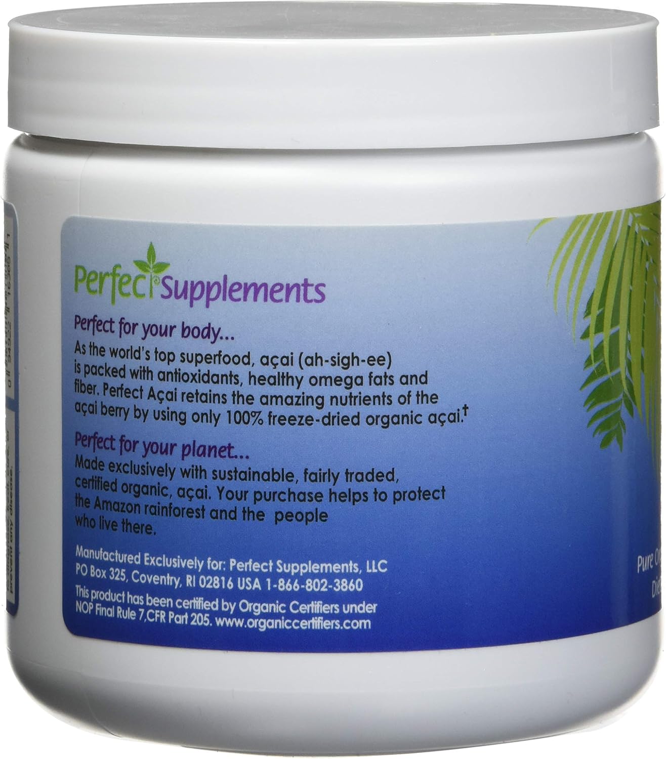 Perfect Supplements – Perfect Acai Powder – 95 g – Pure Organic Freeze-Dried Acai Berry Superfood