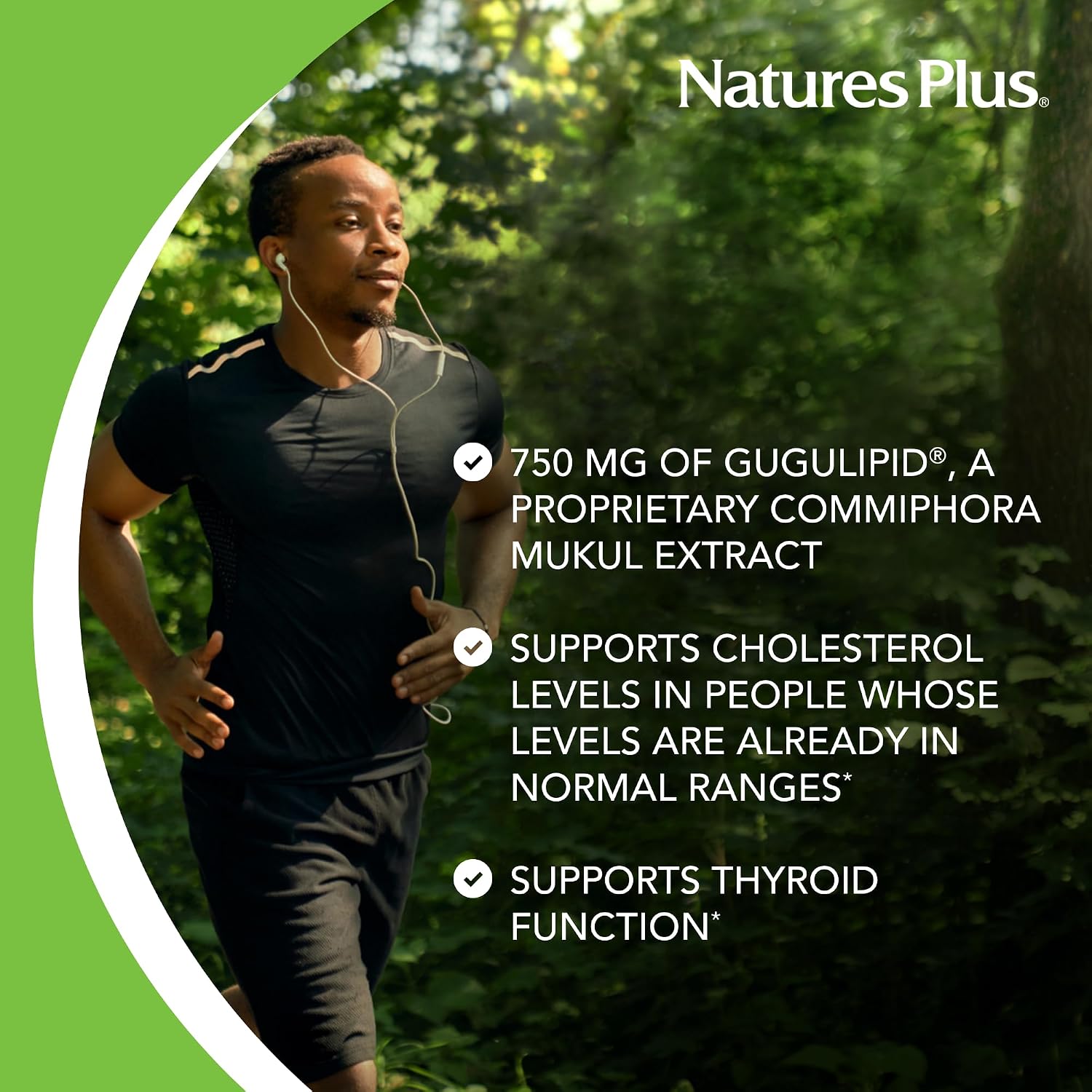 NaturesPlus Herbal Actives Gugulipid – 750 mg, 2.5% Guggulsterones – 60 Vegan Capsules