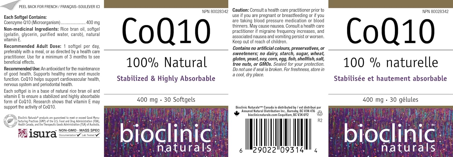 Bioclinic Naturals - CoQ10 400 mg - 30 Softgels - görsel 8