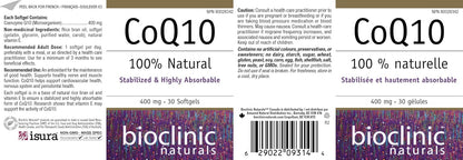 Bioclinic Naturals - CoQ10 400 mg - 30 Softgels