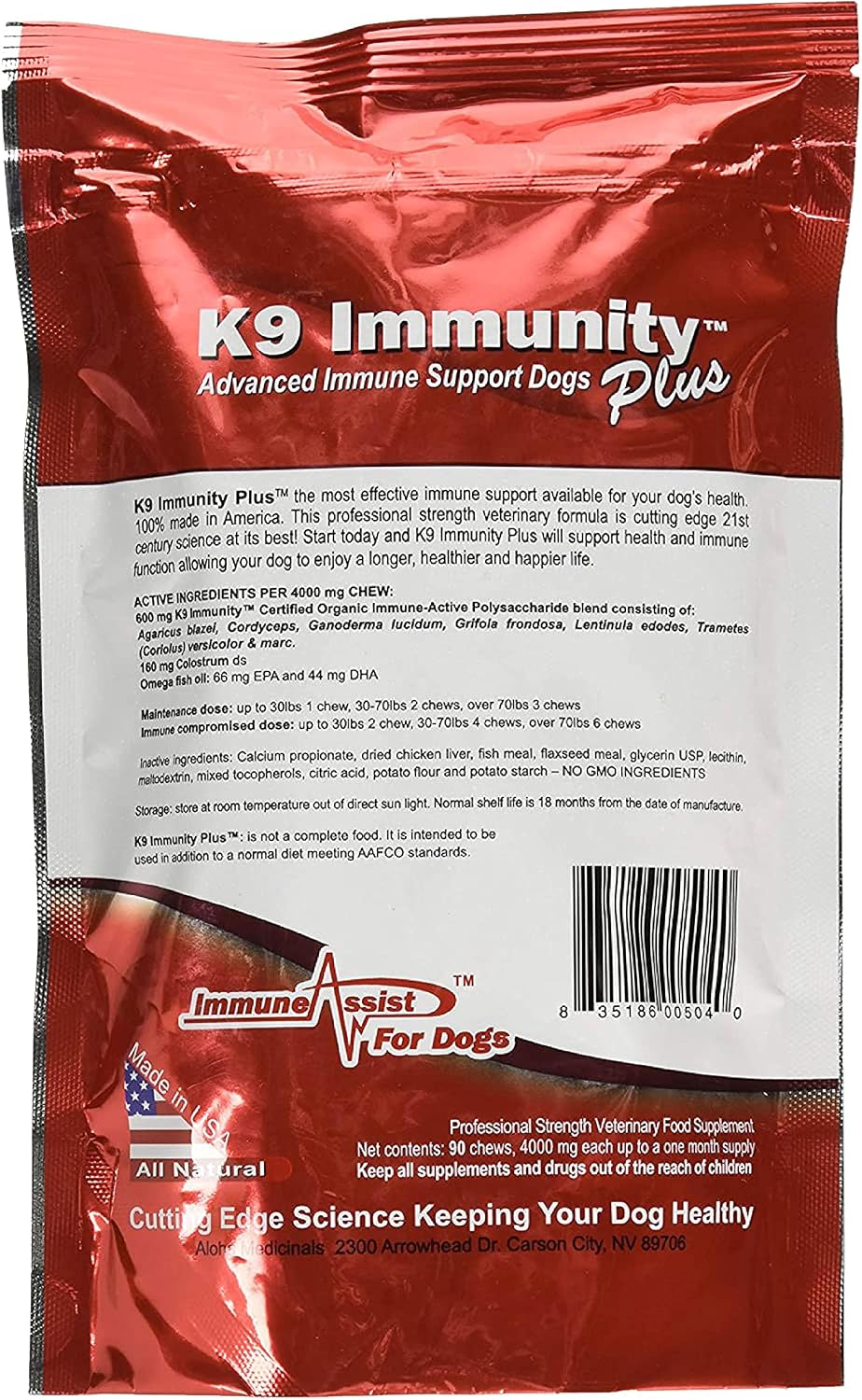 Aloha Medicinals K9 Immunity Plus - Immune Support Soft Chews for Dogs Over 70 lbs (90 Count) - görsel 2