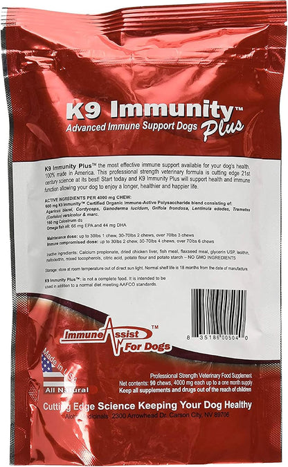 Aloha Medicinals K9 Immunity Plus - Immune Support Soft Chews for Dogs Over 70 lbs (90 Count)